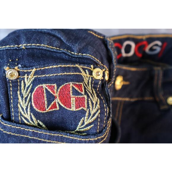 Coogi Jeans Womens 14W Indigo Blue Embroidered Pocket Stretch Denim New Tags - Picture 5 of 12